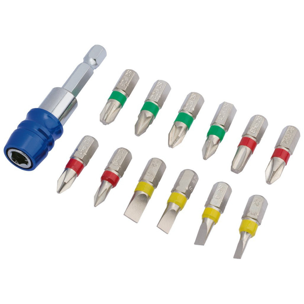 Draper Expert Coloured Screwdriver Bit Set With Magnetic Holder (13 Piece) 82401