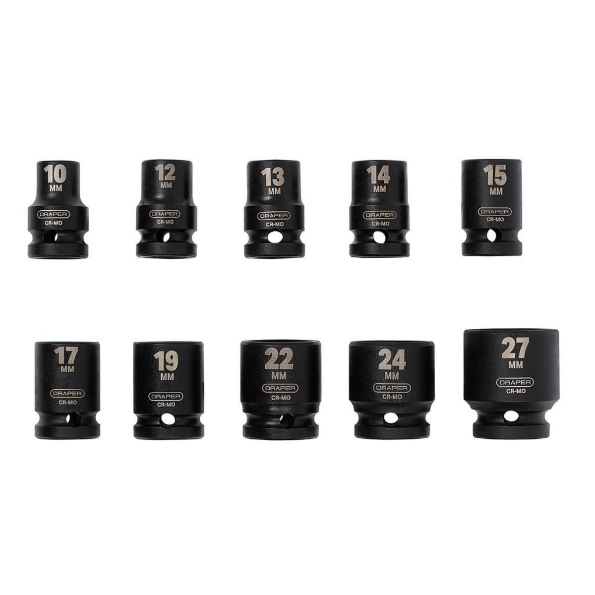 Draper HI-TORQ Metric Impact Socket Set, 1/2" Sq. Dr. (10 Piece) 83092