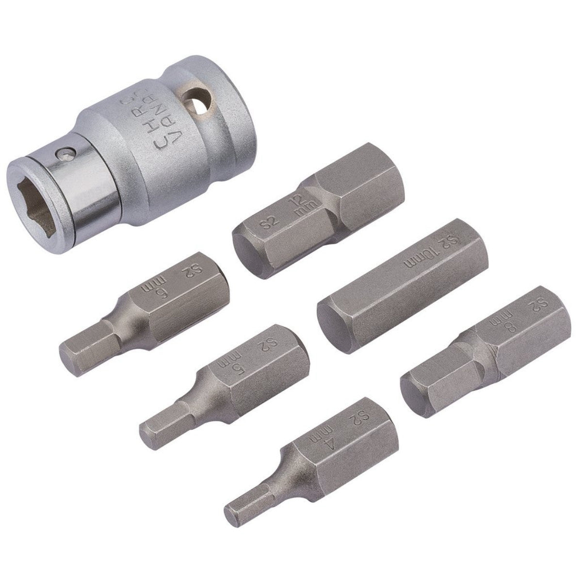 Draper Expert Metric Hexagon Bit Set, 1/2" Sq. Dr. (7 Piece) 83565