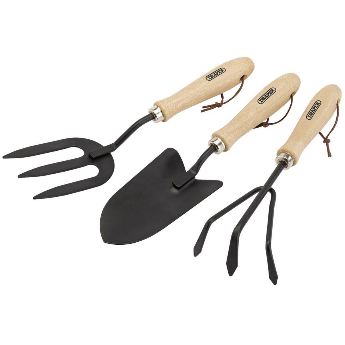 Draper Carbon Steel Hand Fork, Cultivator and Trowel with Hardwood Handles 83993