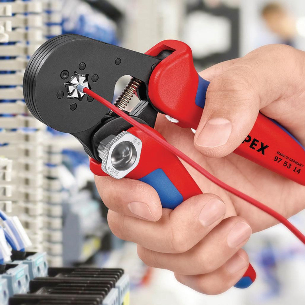 Knipex 97 53 14 SB Self- Adjusting Crimping Pliers, 2 x 10 mm², 180mm 87800