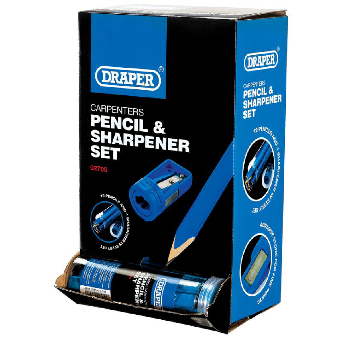 Draper Dispenser of Carpenter's Pencil and Sharpener Sets (12 Piece) 92705