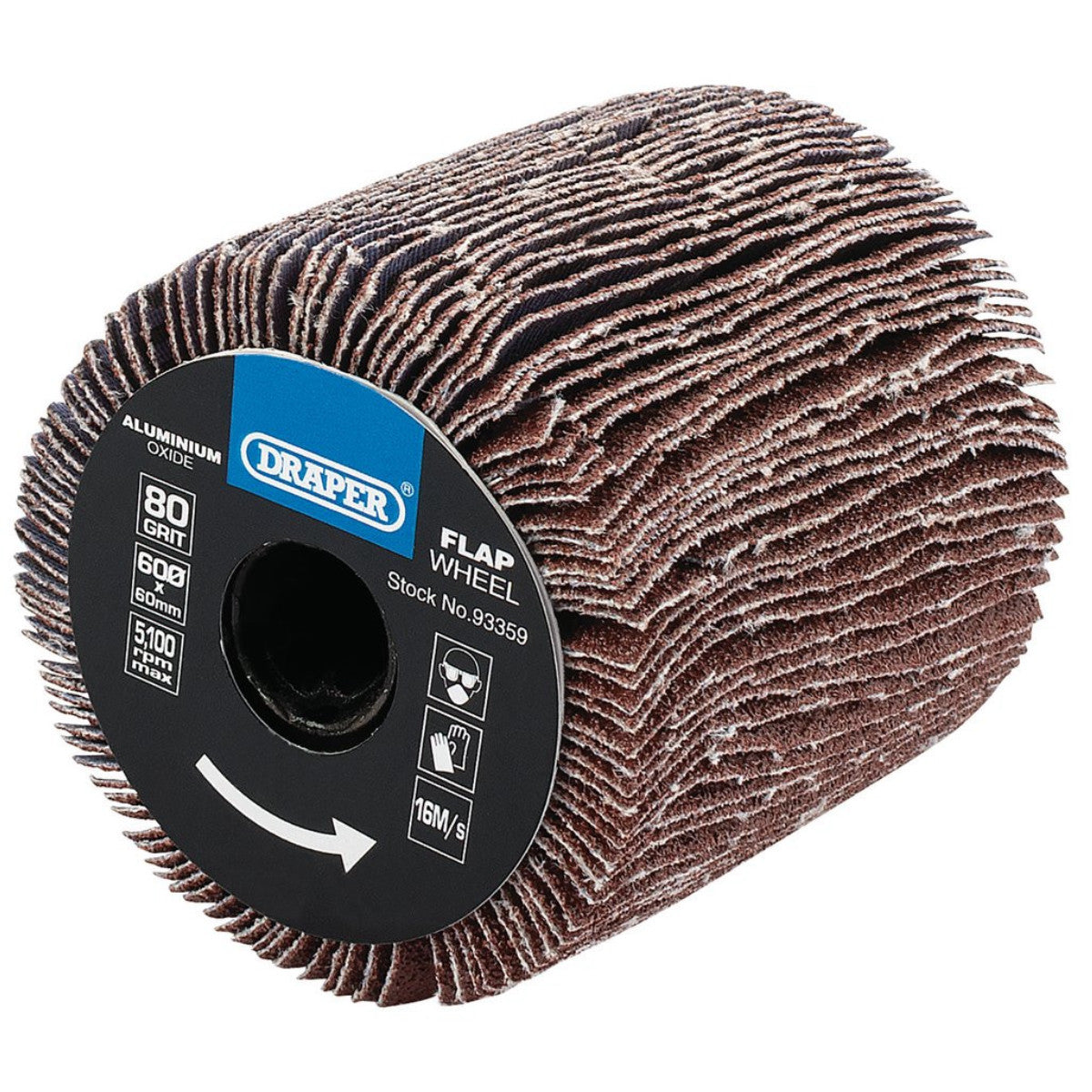Draper Aluminium Oxide Flap Wheel, 60 x 60mm, 80 Grit 93359