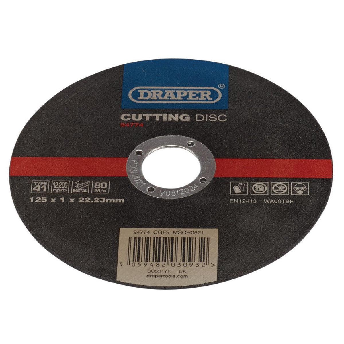 Draper Metal Cutting Disc, 125 x 1 x 22.23mm 94774