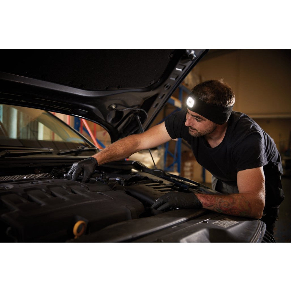 Draper Headband with USB Rechargeable LED Torch, 1W, Black, One Size 95172
