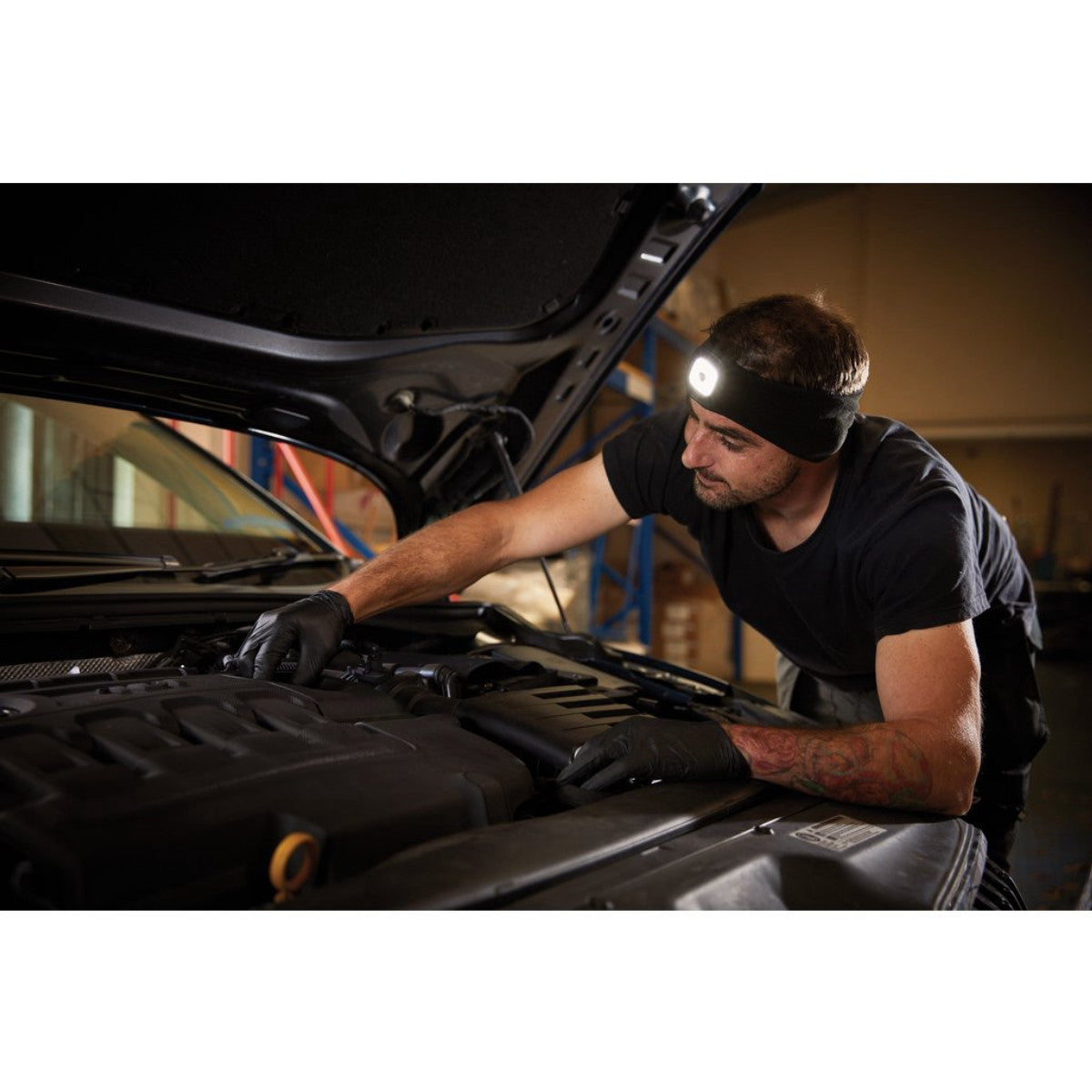 Draper Headband with USB Rechargeable LED Torch, 1W, Black, One Size 95172