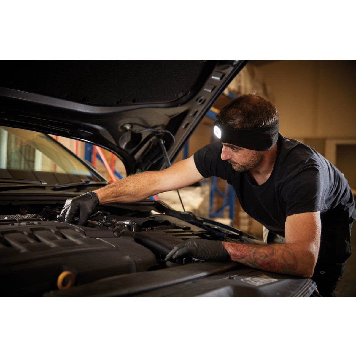 Draper Headband with USB Rechargeable LED Torch, 1W, Black, One Size 95172