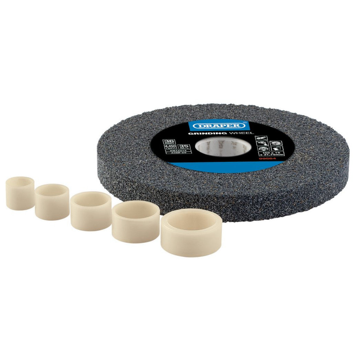Draper Aluminium Oxide Bench Grinding Wheel, 150 x 16mm, 36 Grit 99564