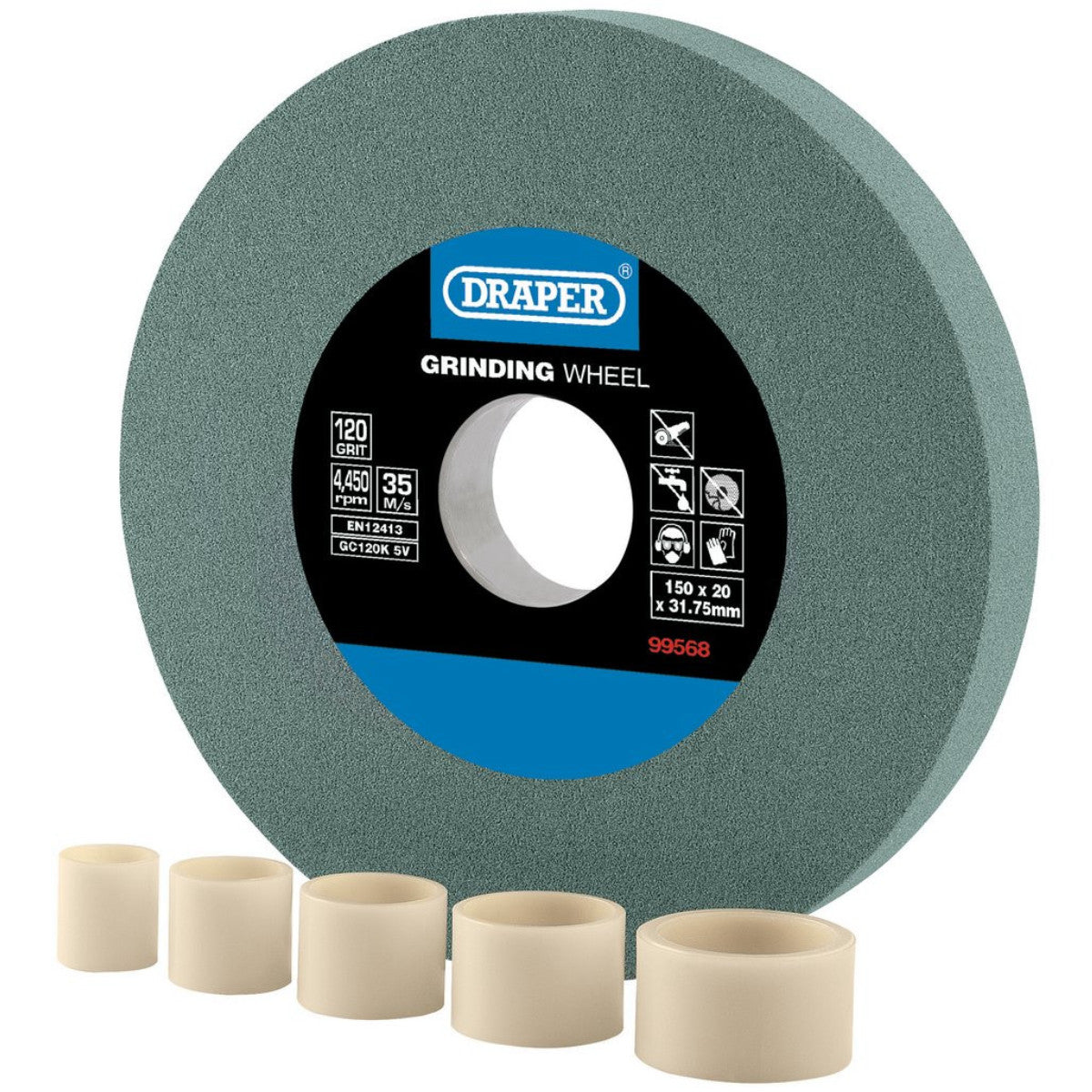 Draper Silicon Carbide Bench Grinding Wheel, 150 x 20mm, 120 Grit 99568
