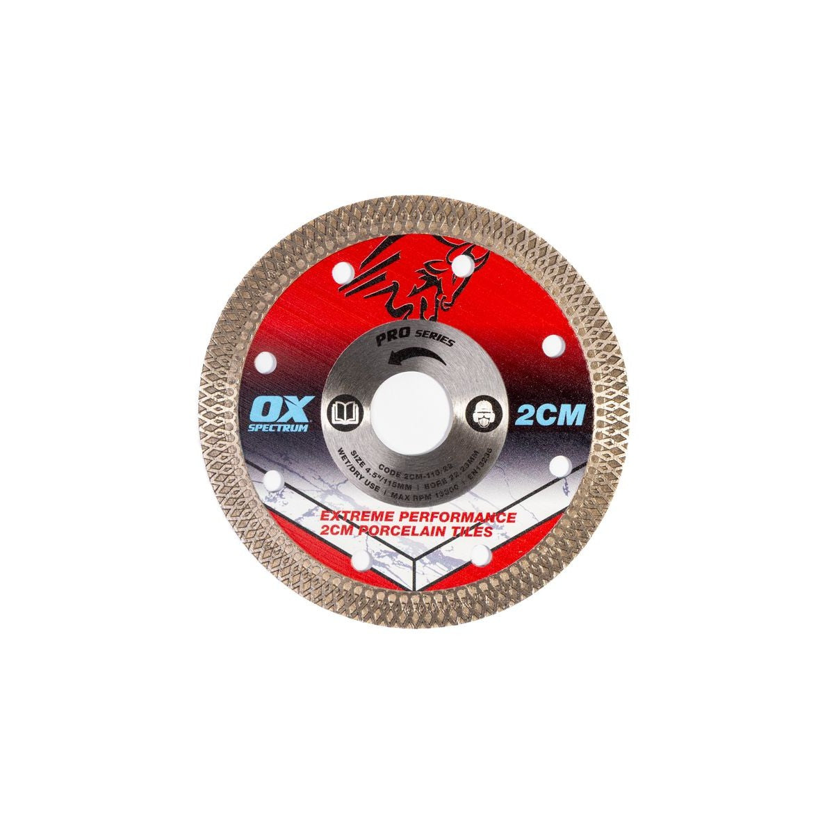 OX 2CM Porcelain Cutting Blade - 115/22.23mm 2CM-115/22