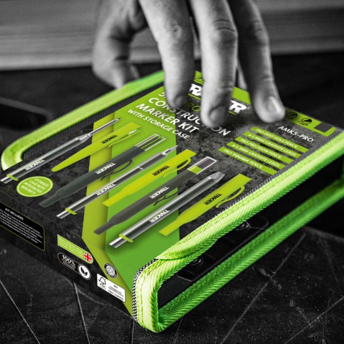 TRACER 5PC Construction Marker Kit with storage case AMK5-PRO