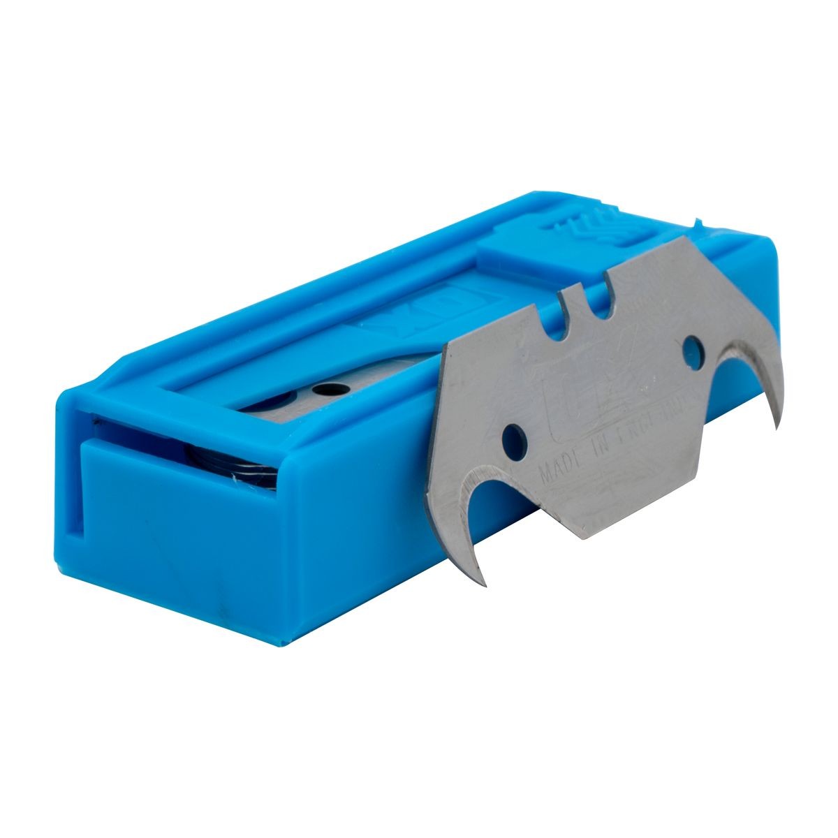 OX 10 Pack Heavy Duty Hooked Knife Blades & Dispenser OX-P222510