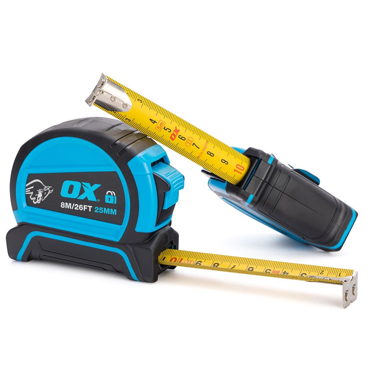 OX Dual Auto Locking Tape Measure Twin Pack - 8m OX-P505488