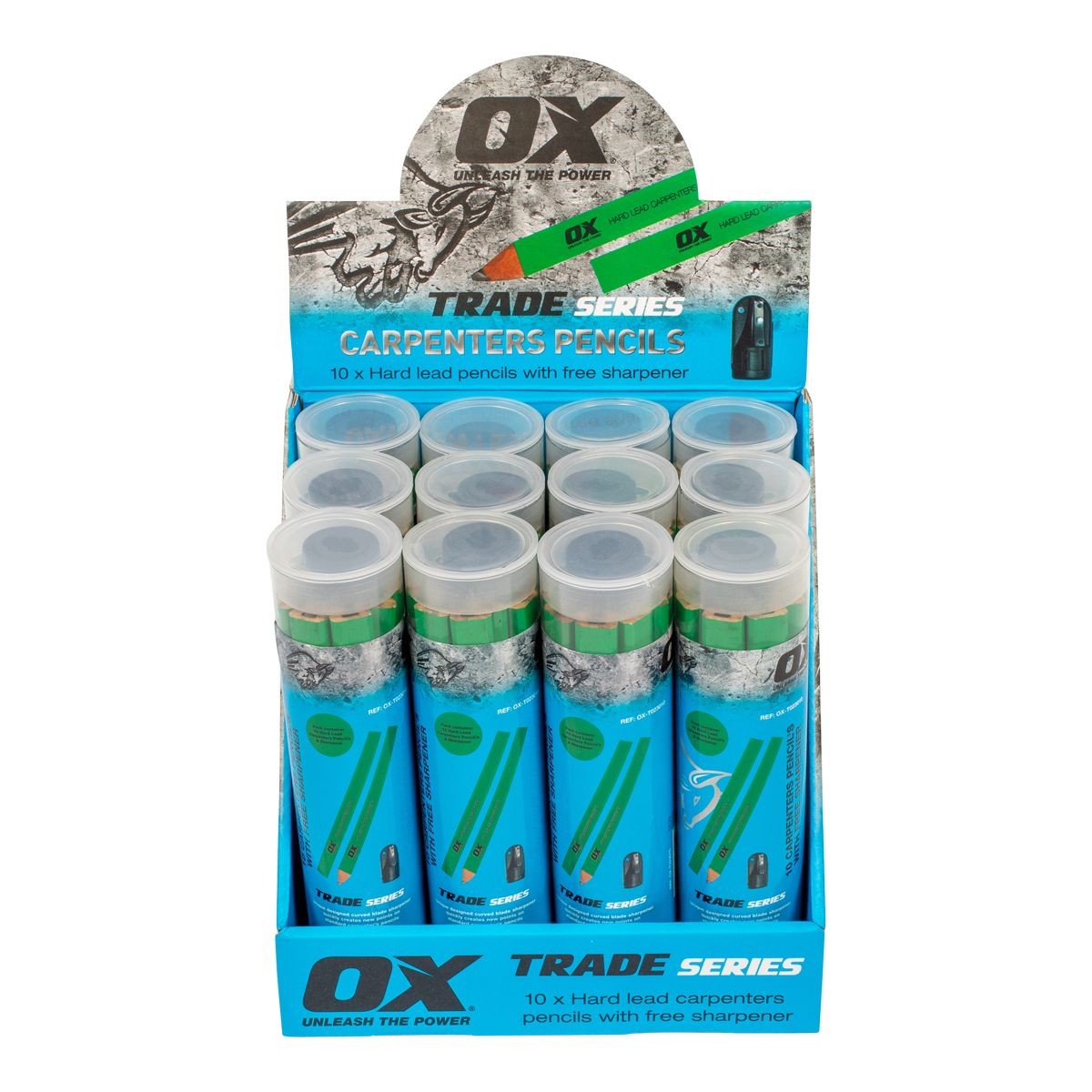 OX Hard Green Carpenters Pencils - 10pk (Display Box) OX-T023010