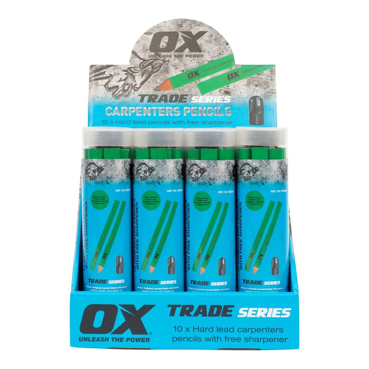 OX Hard Green Carpenters Pencils - 10pk (Display Box) OX-T023010