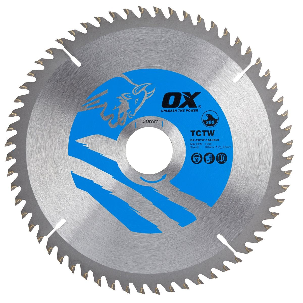 OX Wood Cutting Circular Saw Blade 184/30mm, 60 Teeth ATB OX-TCTW-1843060