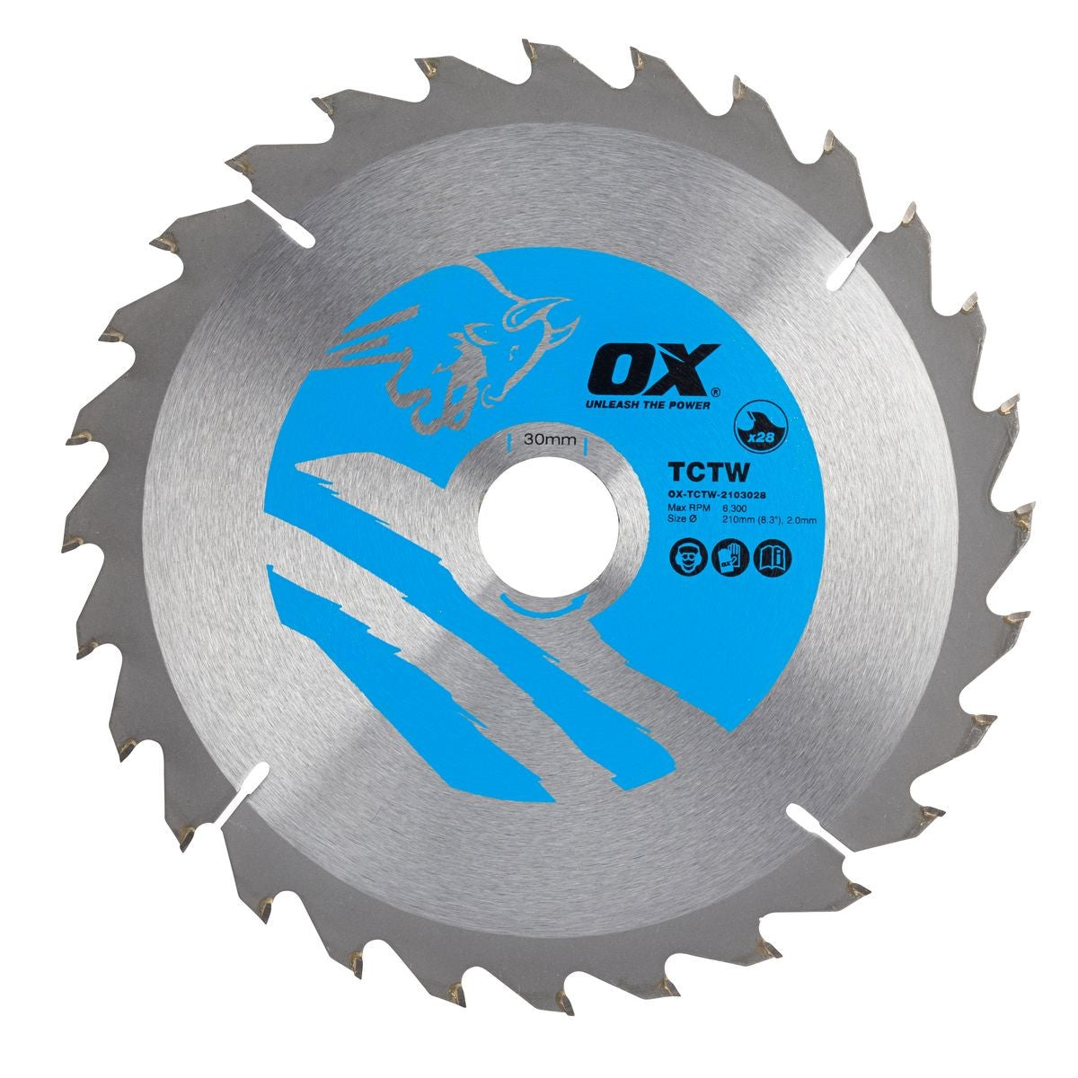 OX Wood Cutting Circular Saw Blade 210/30mm, 28 Teeth ATB OX-TCTW-2103028