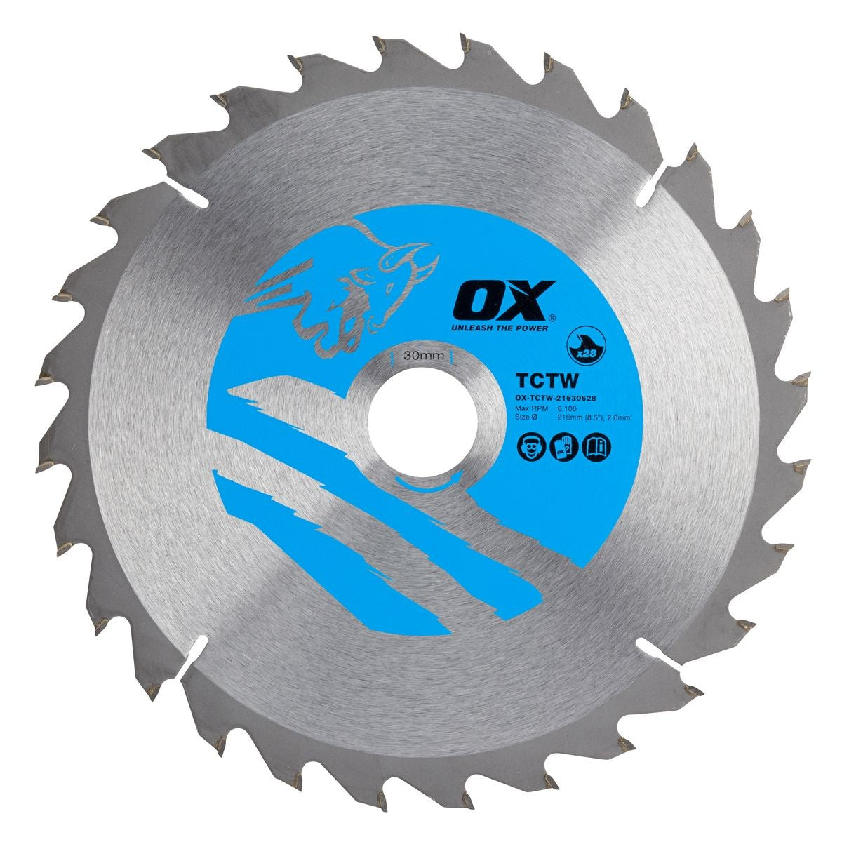 OX Wood Cutting Circular Saw Blade 216/30mm, 28 Teeth ATB OX-TCTW-2163028