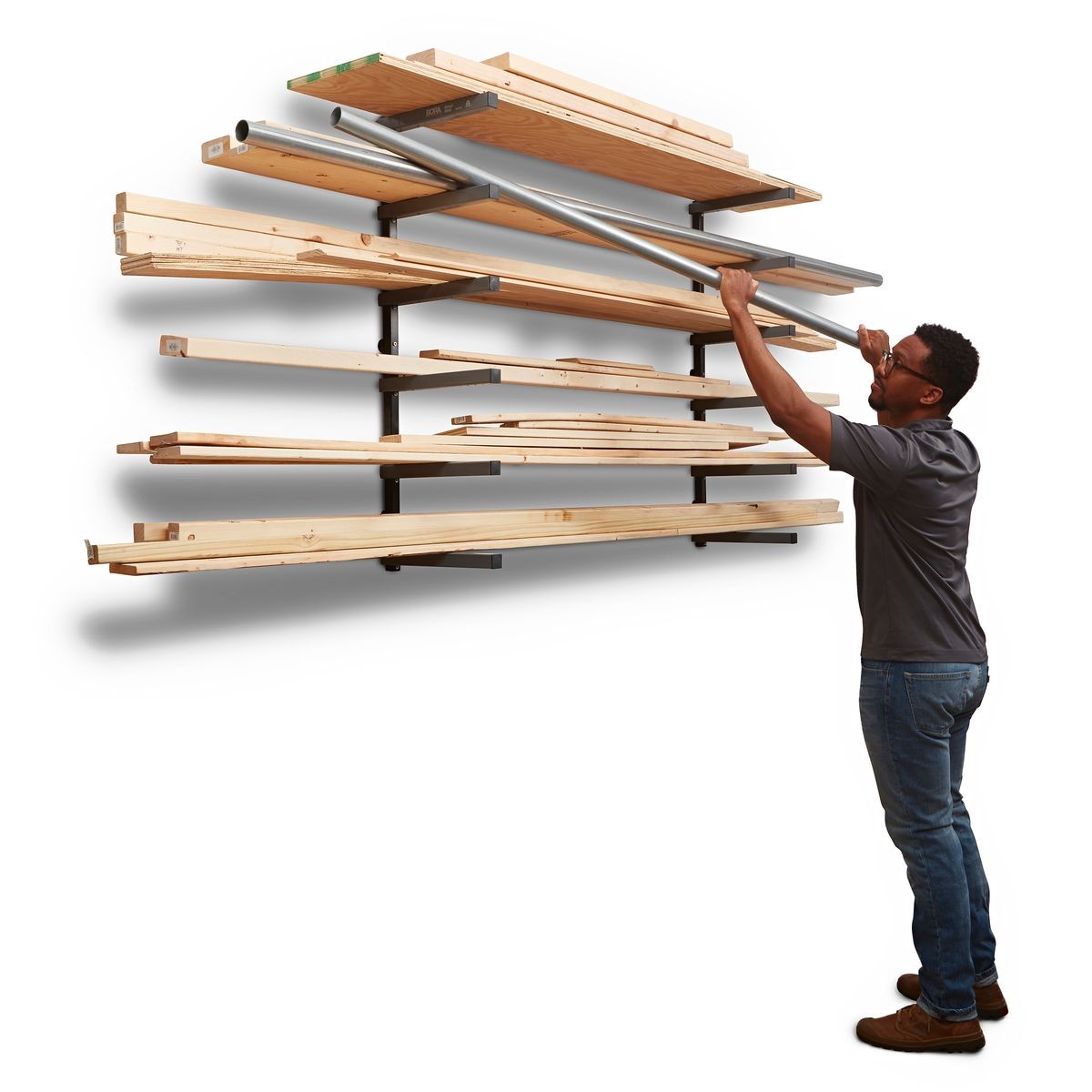 BORA Wood Rack 6 Tier - Gray/Black PBR-006B