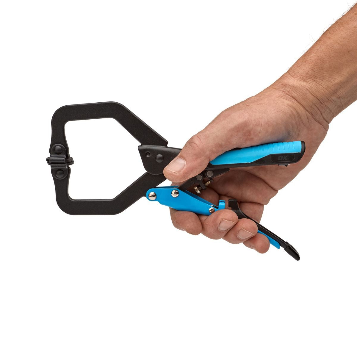 OX Auto Adjust 7-Inch C Clamp With Swivel Pad - Gripped OX-P204302
