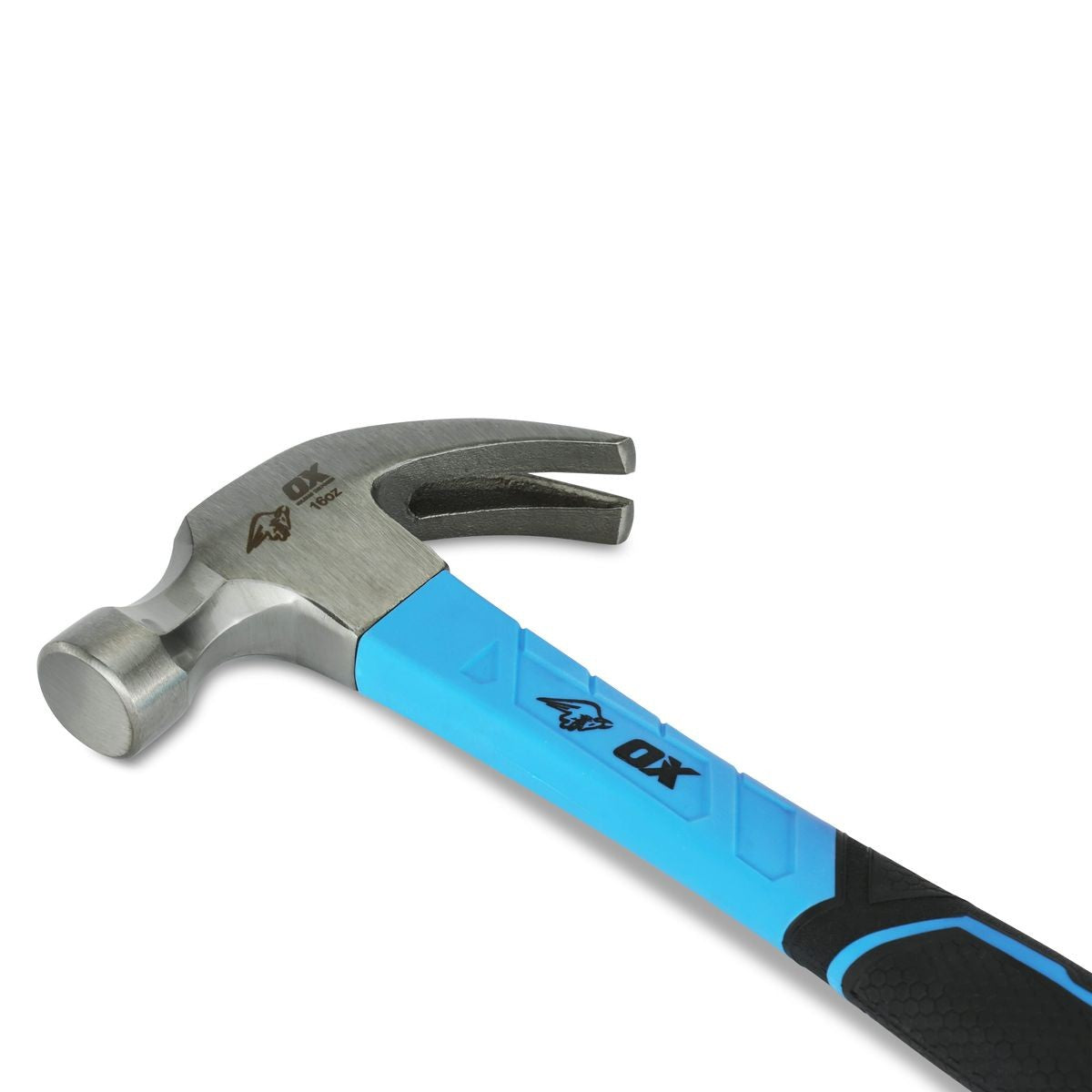 OX Trade 16-Ounce Fiberglass Handle Curved Claw Hammer OX-T081216