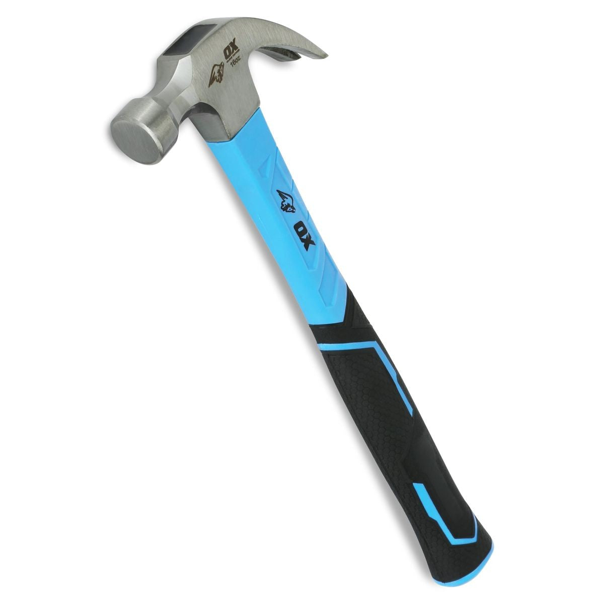 OX Trade 16-Ounce Fiberglass Handle Curved Claw Hammer OX-T081216