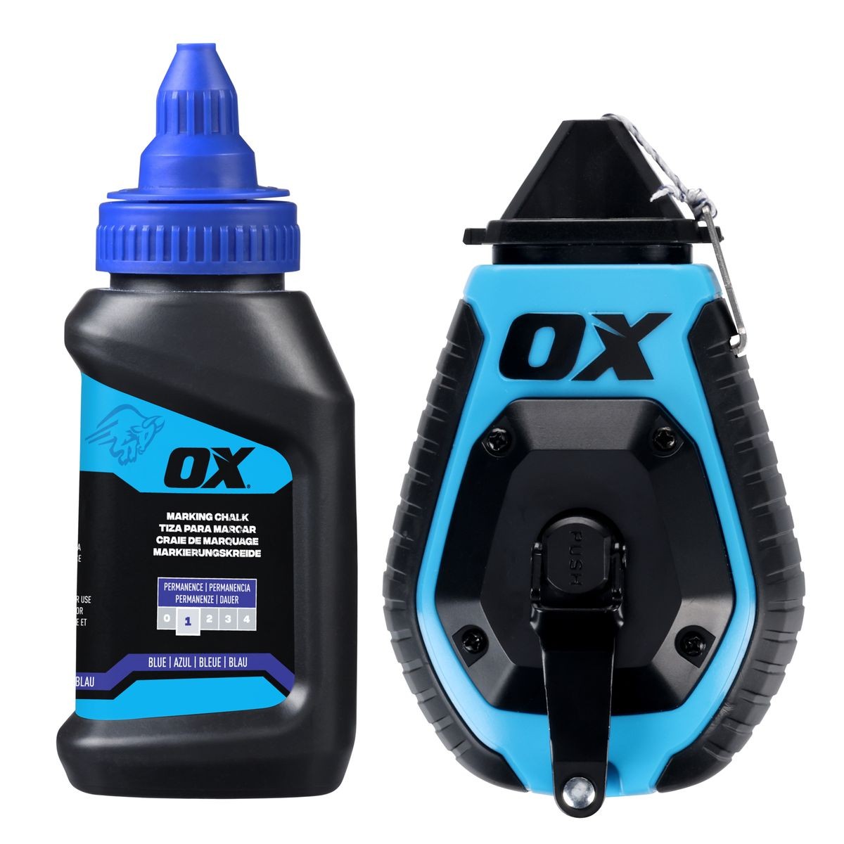OX Trade 30m/100' ABS Chalk Reel w/ Grip Value Pack - Standard Bold Line / 6:1 Gear Ratio OX-T630602