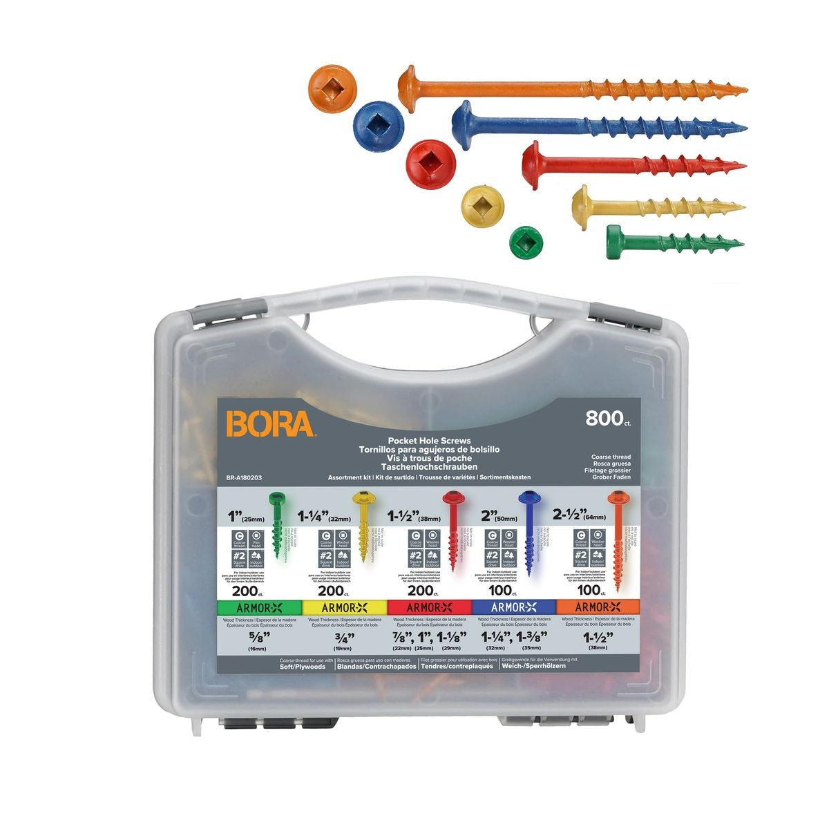 BORA 800-Piece Screw Kit Coarse BR-A180203