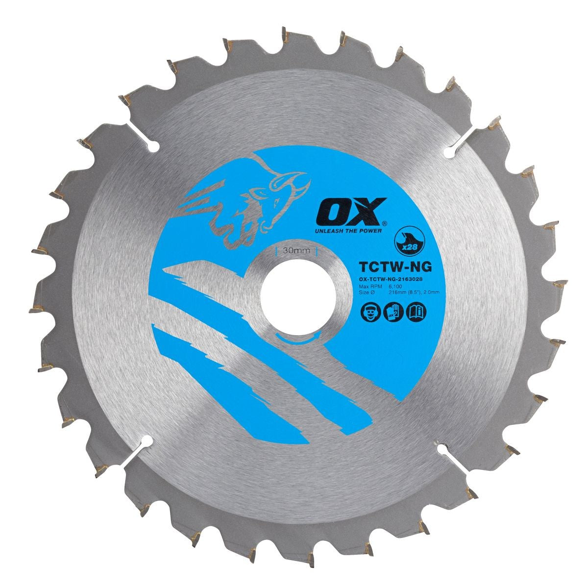 OX Wood Cutting Negative Rake Circular Saw Blade 216/30mm OX-TCTW-NG-2163028