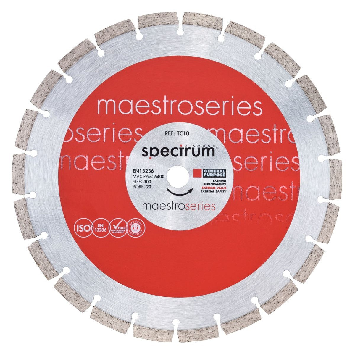 OX Spectrum Maestro 10mm General Purpose Diamond Blade - 300/20mm TC10-300/20