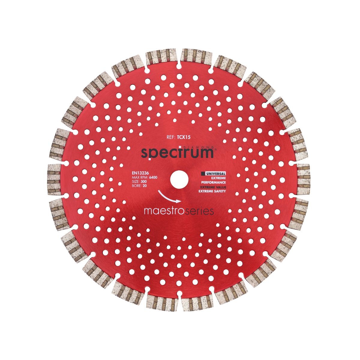 OX Spectrum Maestro 15mm Universal Turbo-Seg Dia Blade - 300/20mm TCX15-300/20