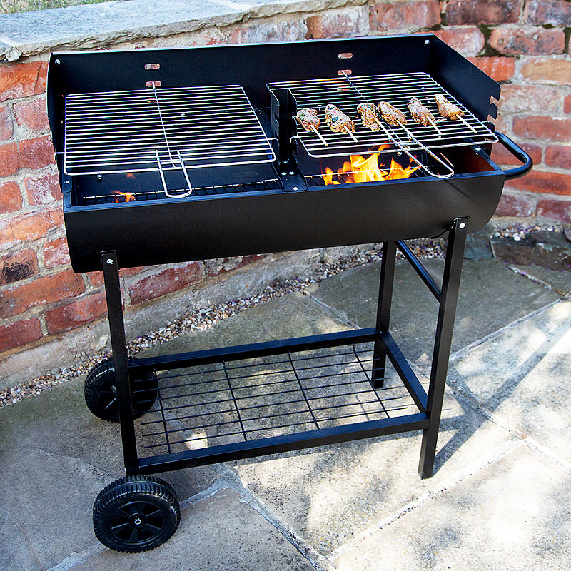 Kingfisher Half Barrel Steel BBQ OUTBBQ