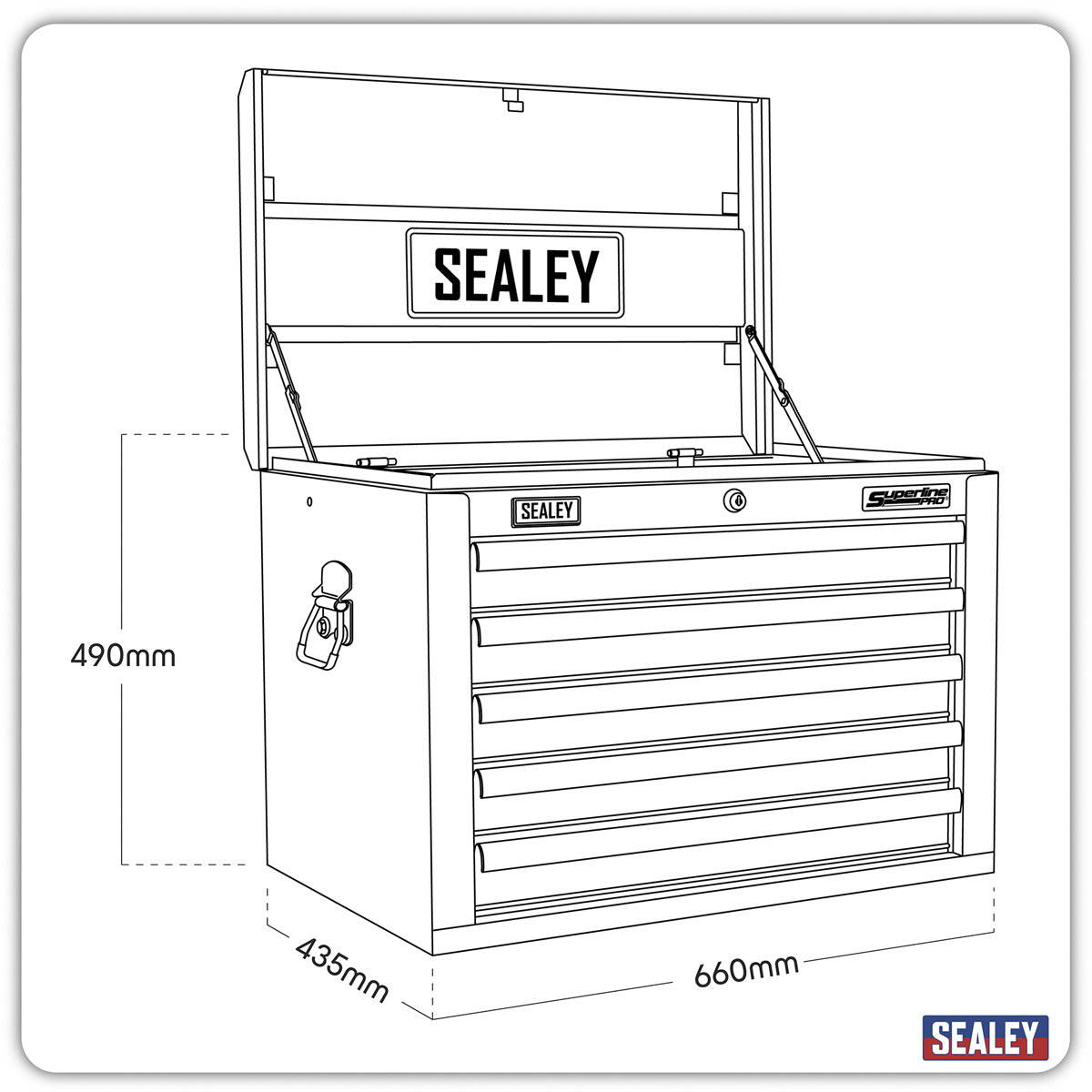 Superline PRO Heavy-Duty Topchest 5 Drawer - Khaki AP26059TK