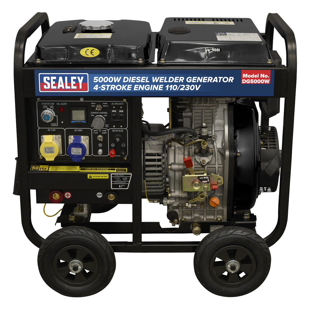 Sealey 5000W Diesel Welder Generator 4-Stroke Engine 110/230V DG5000W