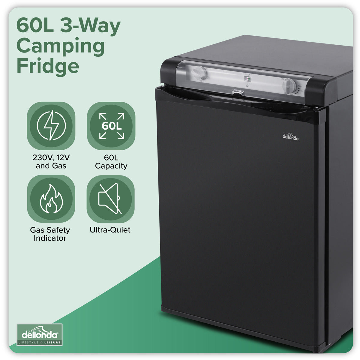 Dellonda 3-Way Fridge 60L DL159