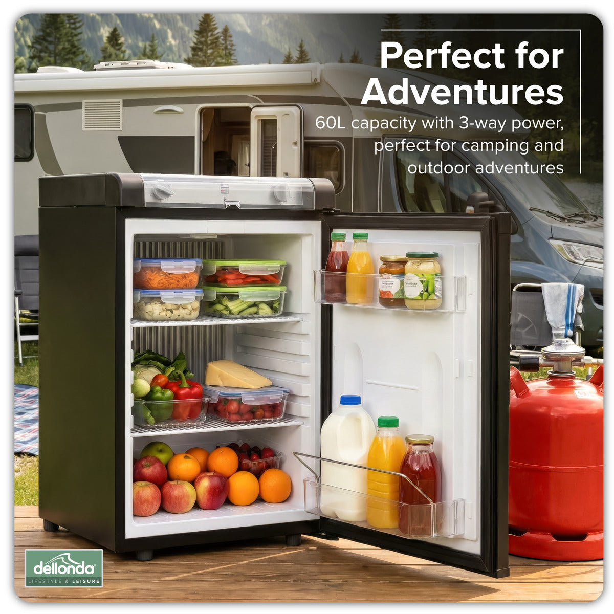 Dellonda 3-Way Fridge 60L DL159
