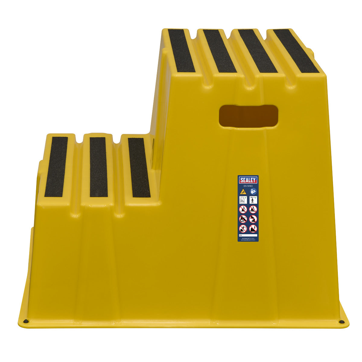 Sealey Heavy-Duty 2-Step Safety Steps with Anti-Slip Treads 150kg Capacity, Yellow - EN 14183 KS6