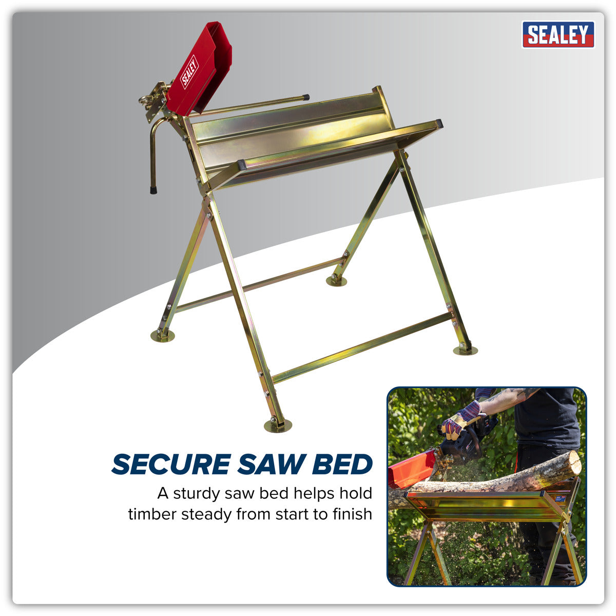 Sealey Heavy-Duty Sawhorse with Chainsaw Holder LSH150HD