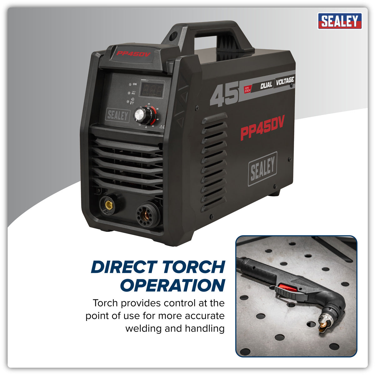 Sealey Dual Voltage, 45A Plasma Cutter Inverter PP45DV