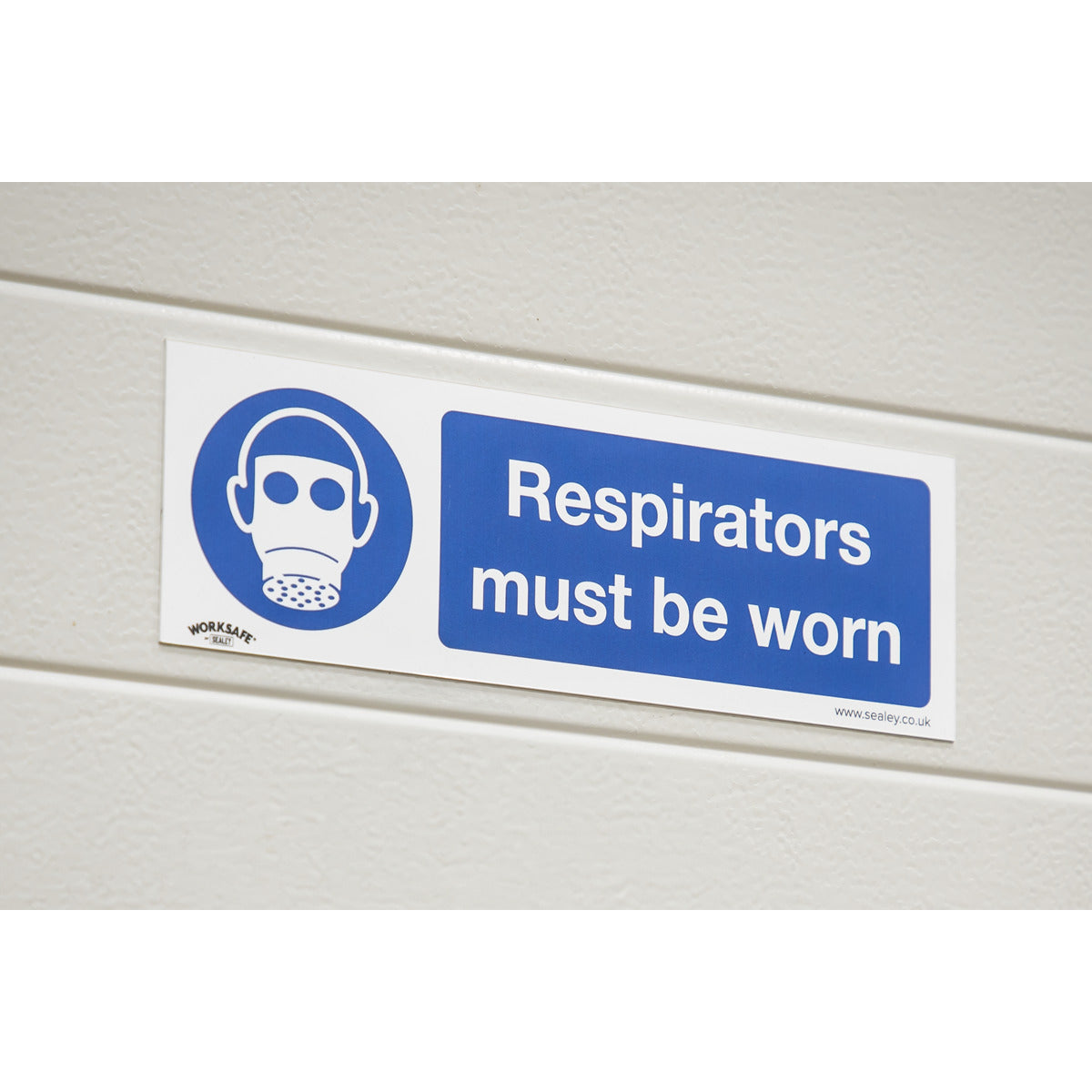 Worksafe Respirators Must Be Worn Safety Sign, Self-Adhesive Vinyl - Pack of 10 SS56V10