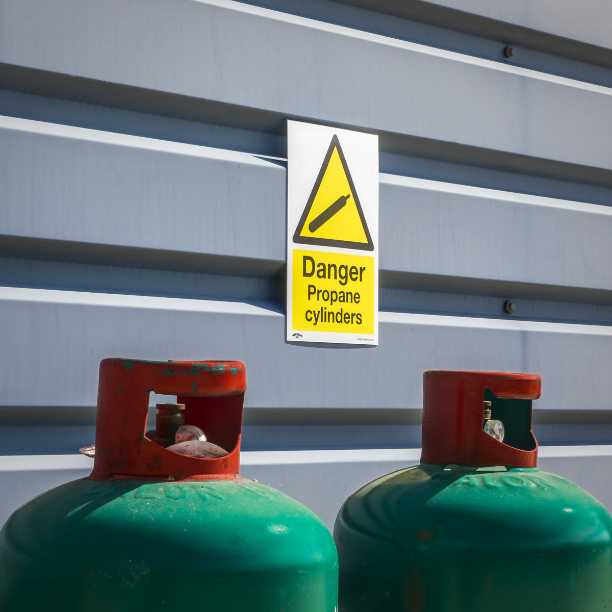 Worksafe Danger Propane Cylinders Safety Sign - Self-Adhesive Vinyl SS62V1