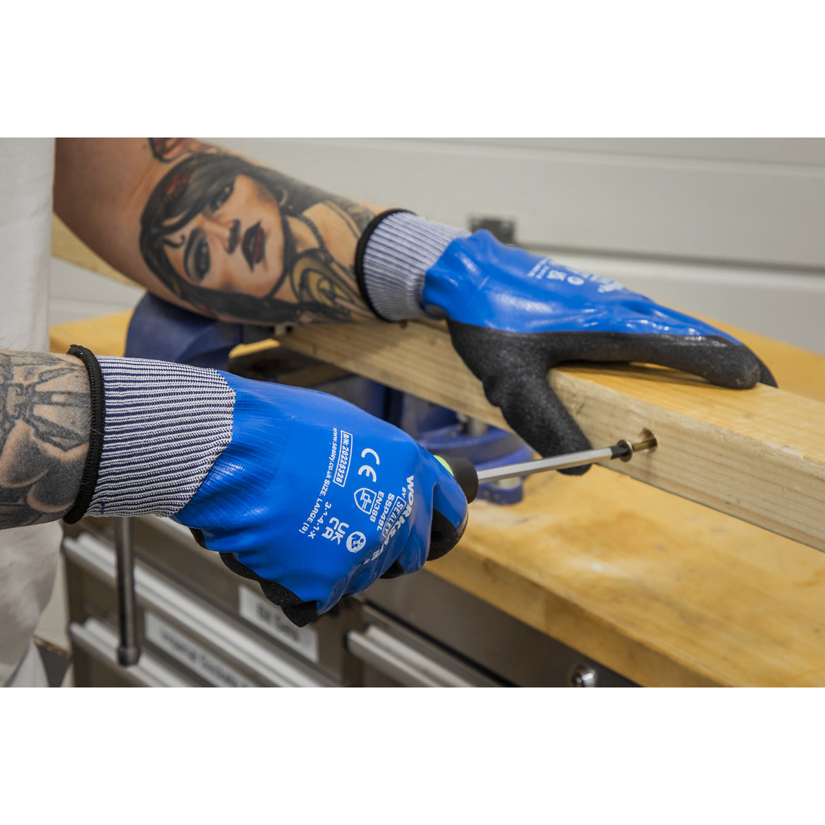 Worksafe Waterproof Latex Gloves, Large - Pair SSP49L