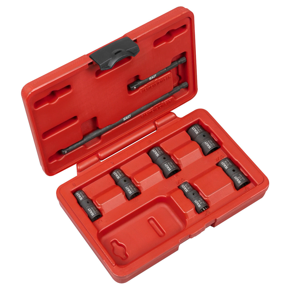 Sealey Flip Socket Set 1/4"Sq Drive 12-Point 8pc SX08