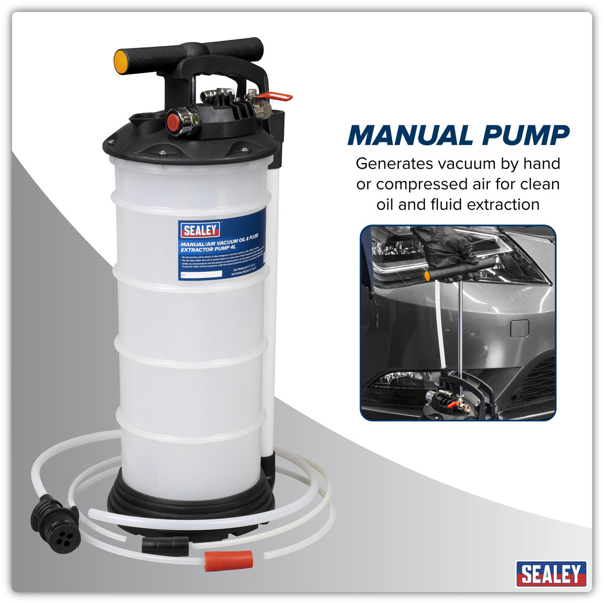 Sealey 4L Manual/Air Vacuum Oil & Fluid Extractor Pump TP6900