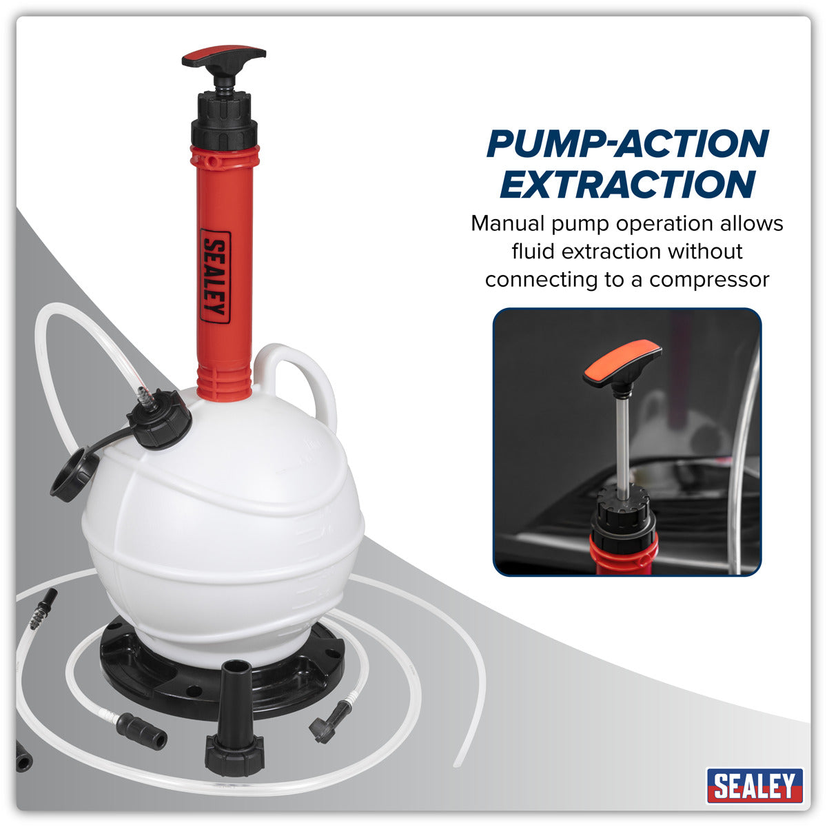 Sealey Manual Vacuum Brake & Fluid Extractor Pump 6L VS836