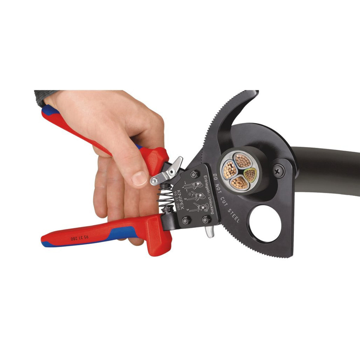 Knipex 95 31 250 Ratchet Action Cable Cutter, 250mm 18555