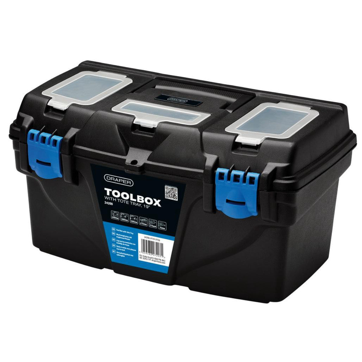 Draper Plastic Toolbox with Tote Tray, 19" 24200