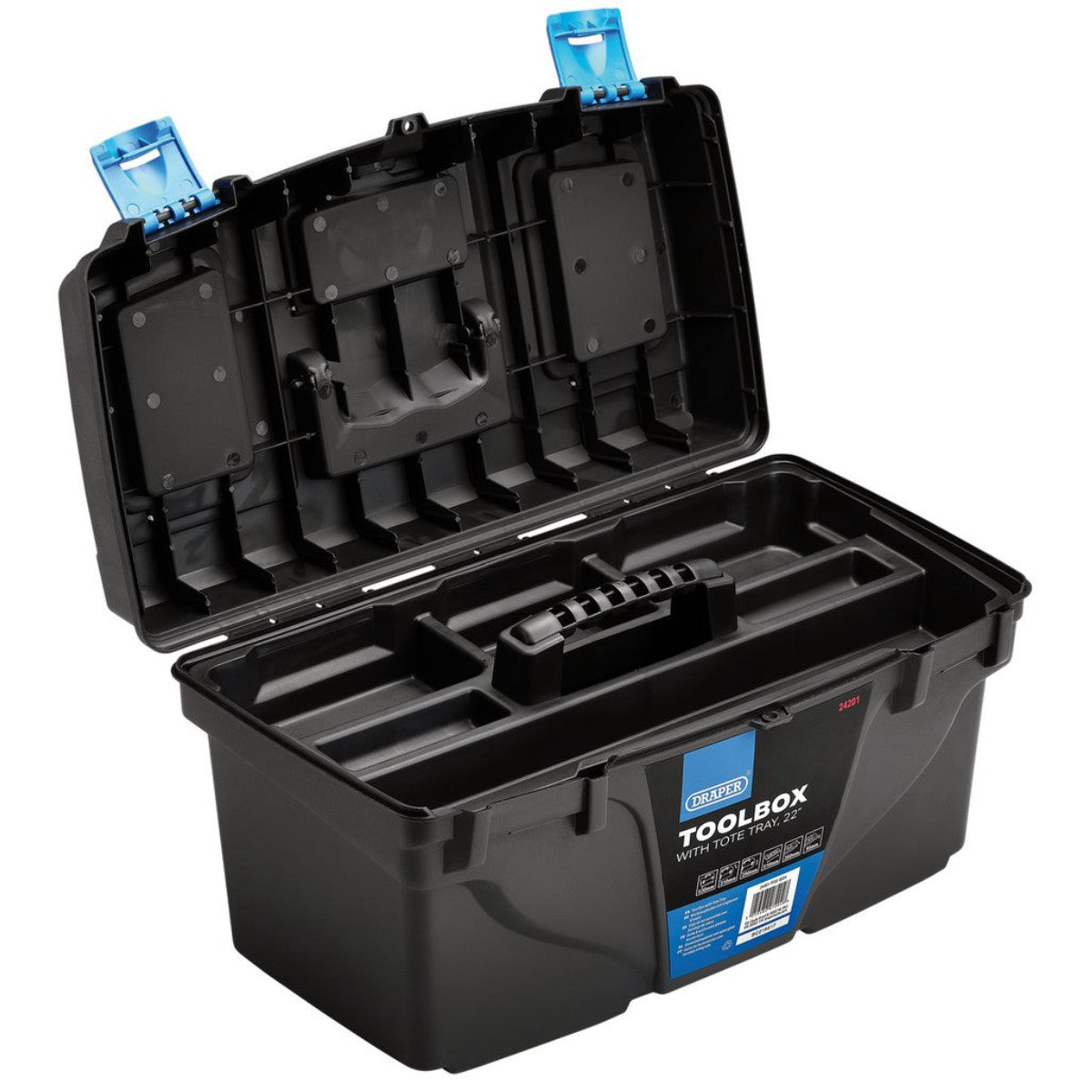 Draper Plastic Toolbox with Tote Tray, 22" 24201