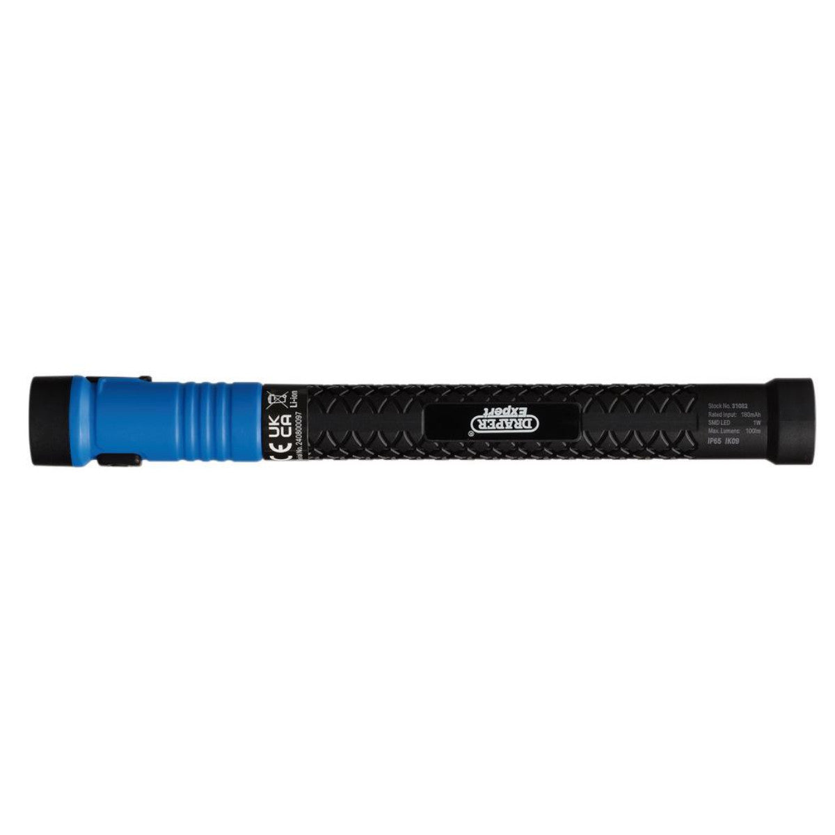 Draper Expert SMD LED USB Rechargeable Telescopic Torch with Magnetic Pickup, 1W, 100 Lumens, USB-C Cable Supplied 31082