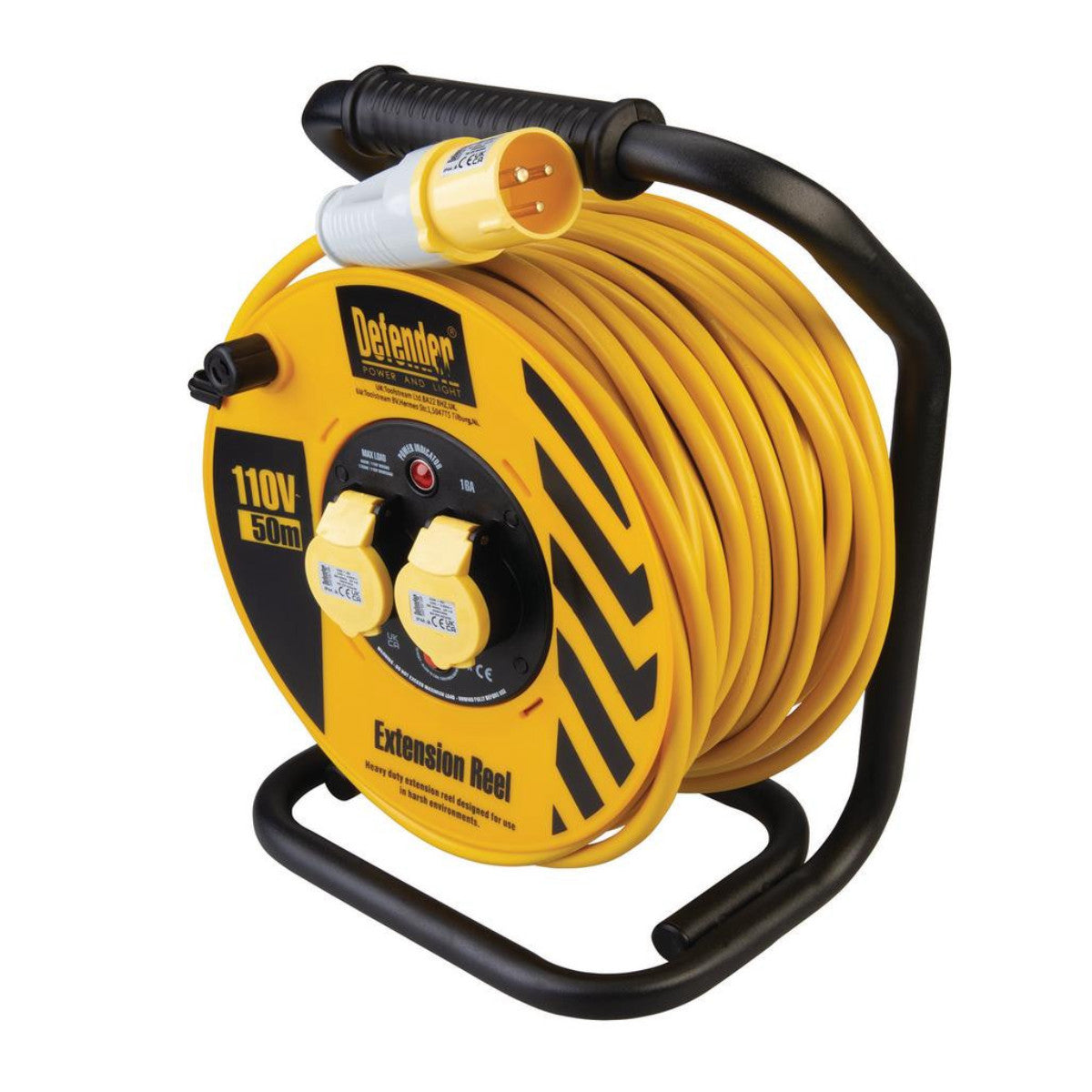 Defender E86510 110V Heavy Duty Industrial Cable Reel, 50m 35117